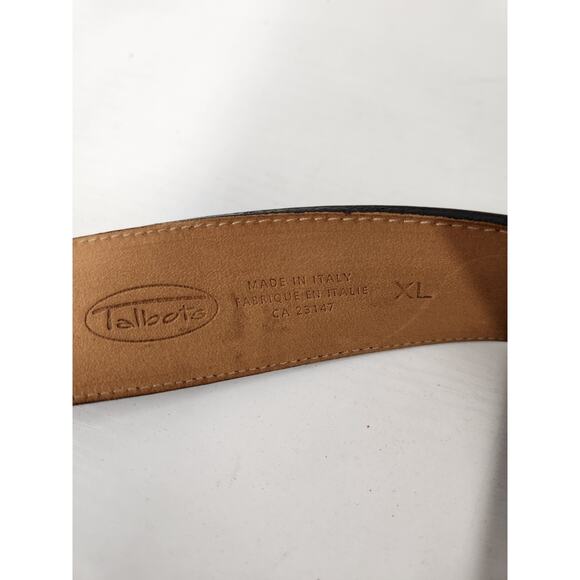 Vintage Talbots Black Leather Belt Silver Equestrian Style Ring Buckle, Size XL main image 7